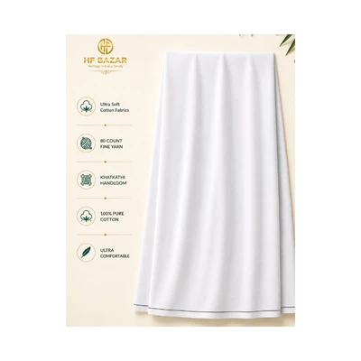 Handmade White Lungi