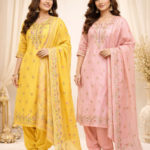 Premium Floral Embroidered Three Piece Set for Women