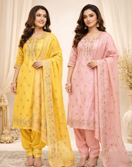 Premium Floral Embroidered Three Piece Set for Women